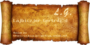 Lajbiczjer Gertrúd névjegykártya